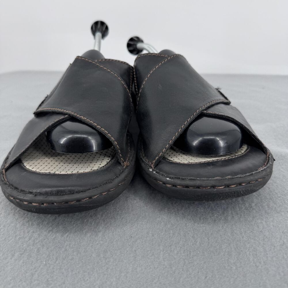 Born‎ Hesi Leather Slide Sandals Mens 11 Black Comfort Casual Slip On Cushioned - Picture 4 of 8